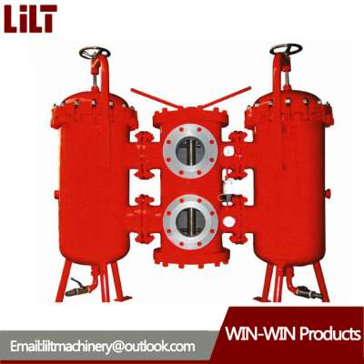 Stable Quality Hydraulic Return Oil Duplex Basket Pressure Strainer for Mining Machinery